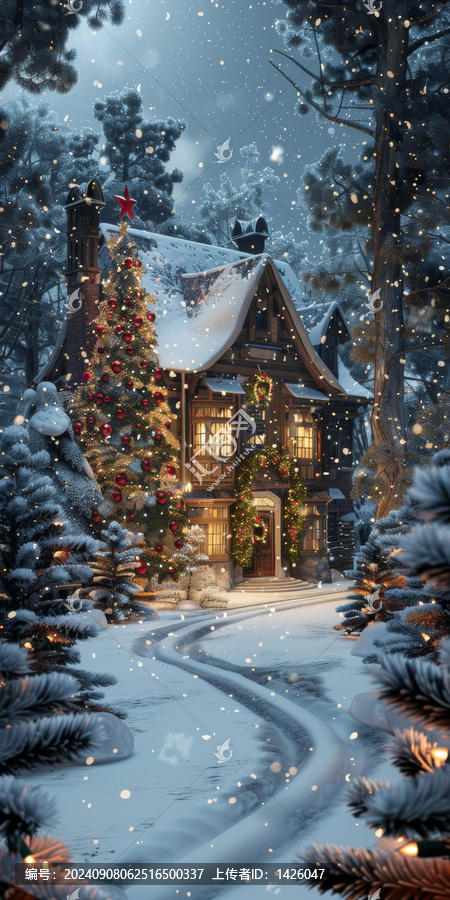 雪夜平安夜小村
