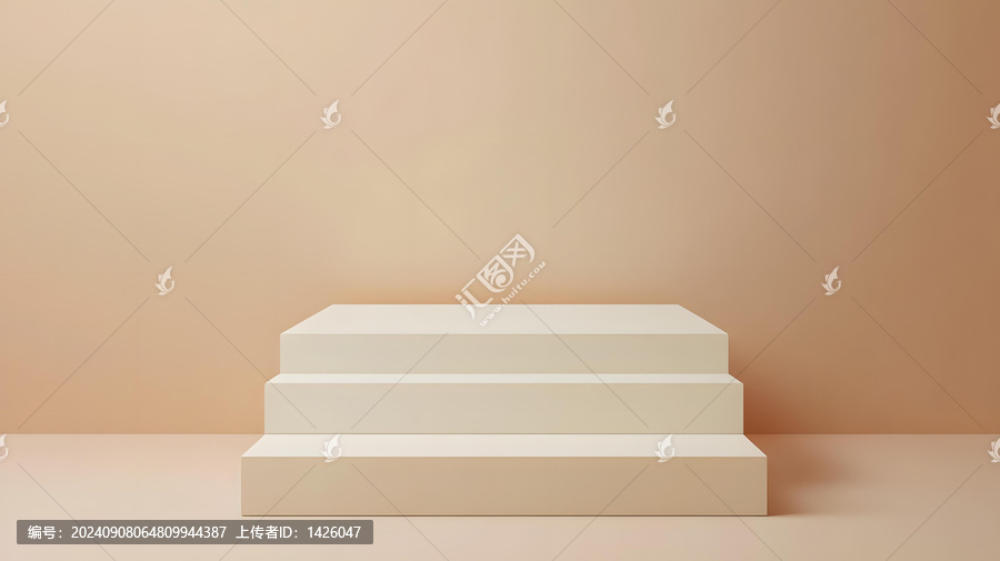 米色背景,白色展示臺(tái)