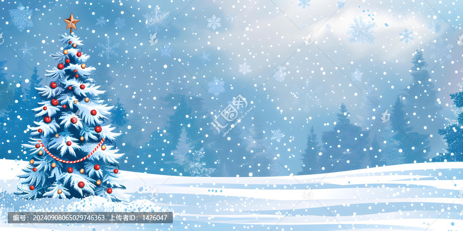 圣誕樹(shù)與冬雪