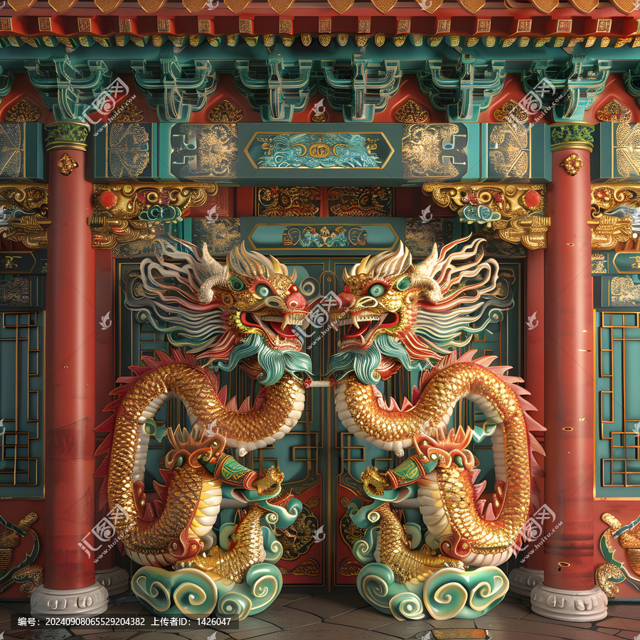 龍柱的AI圖片