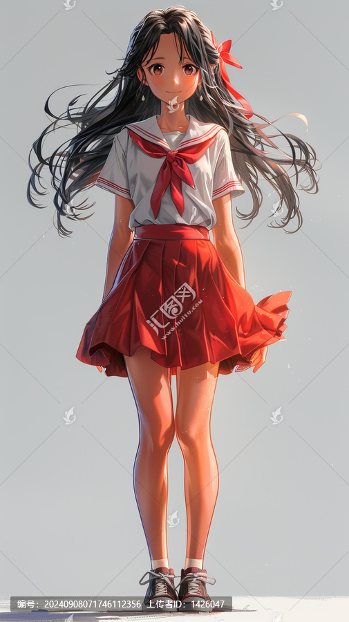 穿水手服的長發(fā)美少女