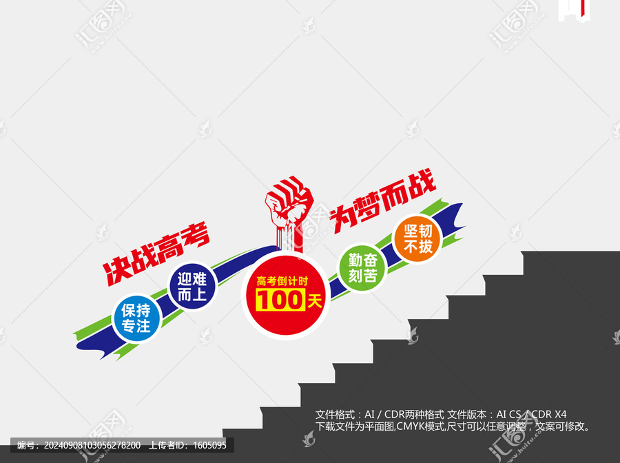 高考倒計(jì)時(shí)樓梯文化墻