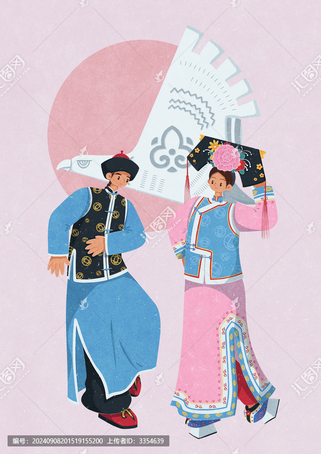 滿族傳統(tǒng)服飾男女