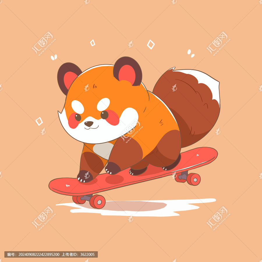 小熊貓劃滑板