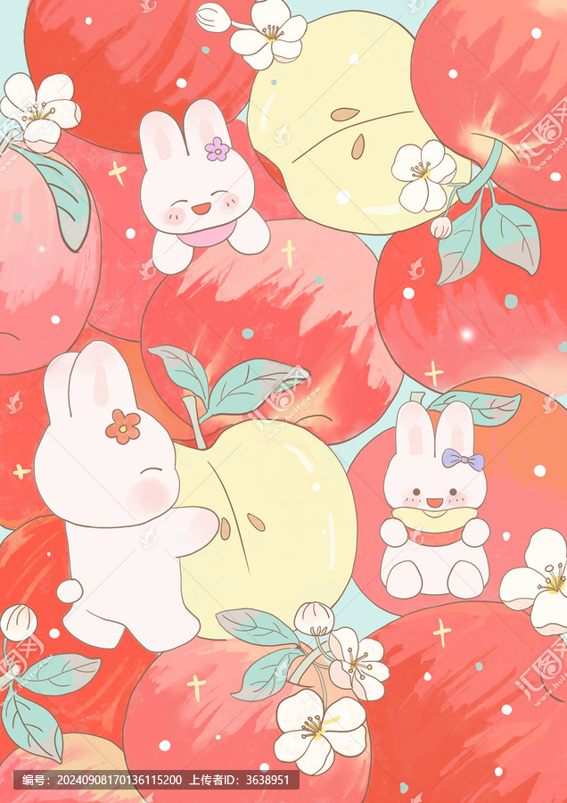 吃蘋果的小兔子