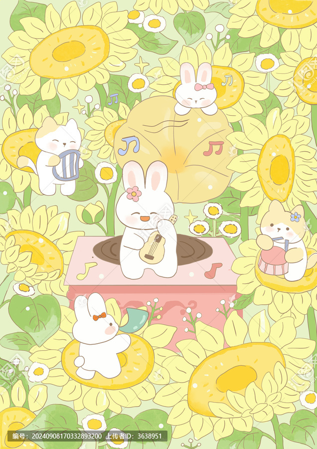 向日葵花園里的演奏家