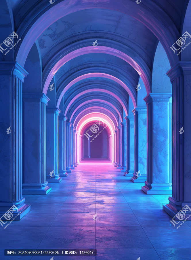 未來(lái)科幻走廊閃耀著光芒