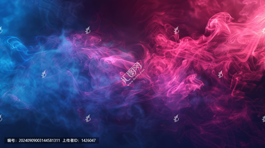 藍(lán)色和粉色的煙霧
