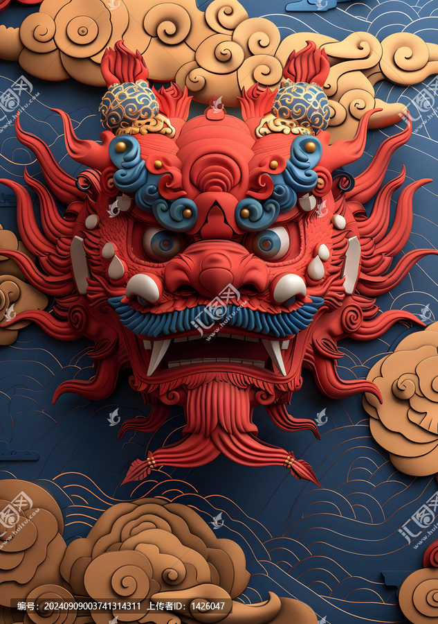 祥云瑞獸的AI圖片