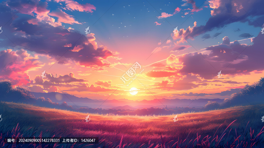 夕陽(yáng)下的鄉(xiāng)間小路