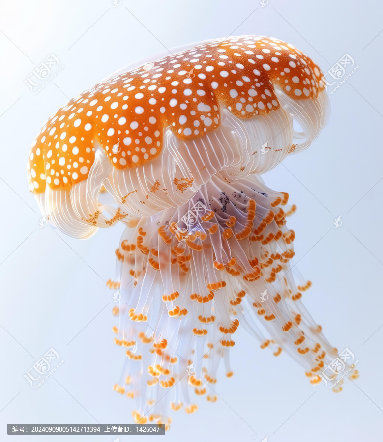 橙色水母的優(yōu)雅舞姿