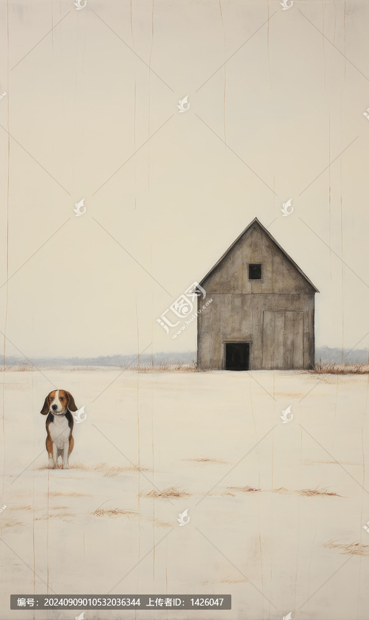 米格魯犬雪地