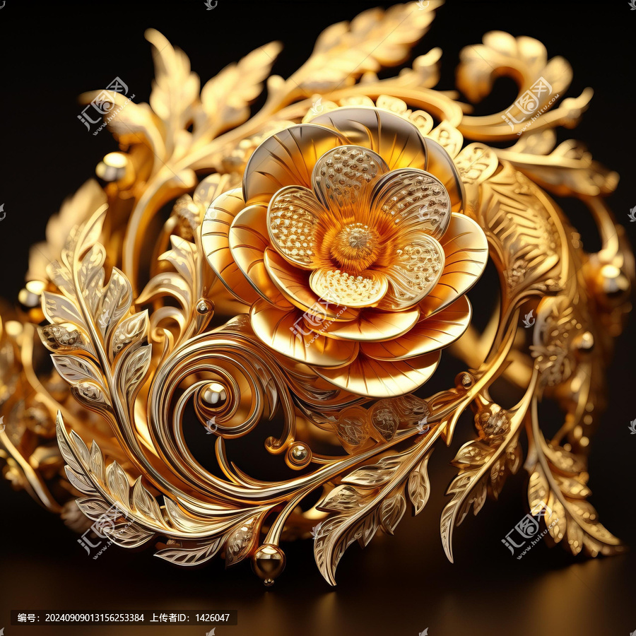 精致黃金花絲花卉首飾