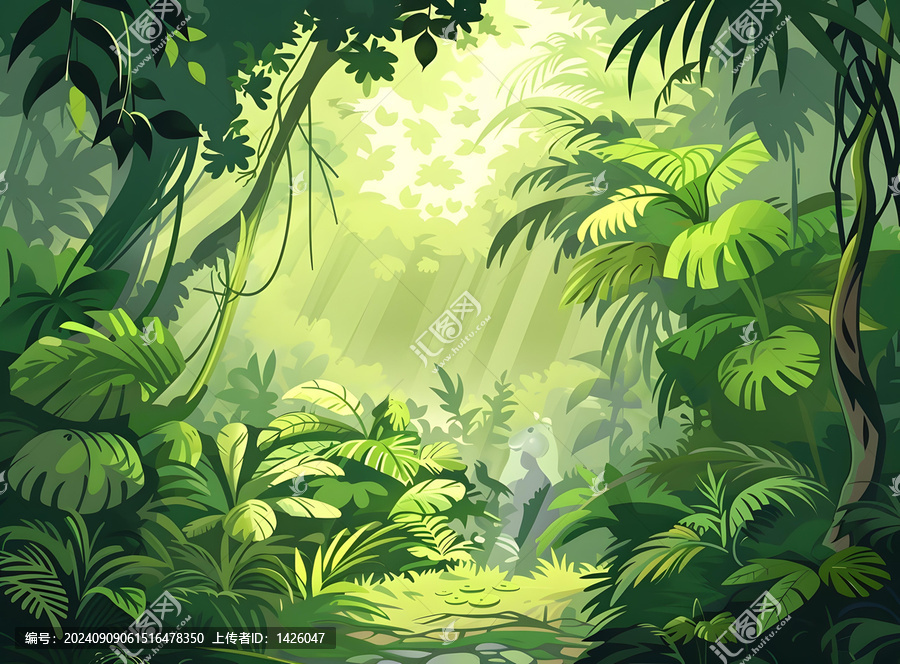茂密的熱帶叢林背景
