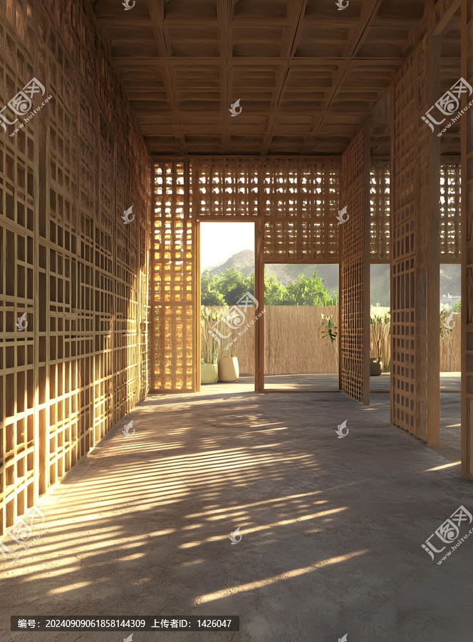 現(xiàn)代簡(jiǎn)約木格柵墻室內(nèi)設(shè)計(jì)