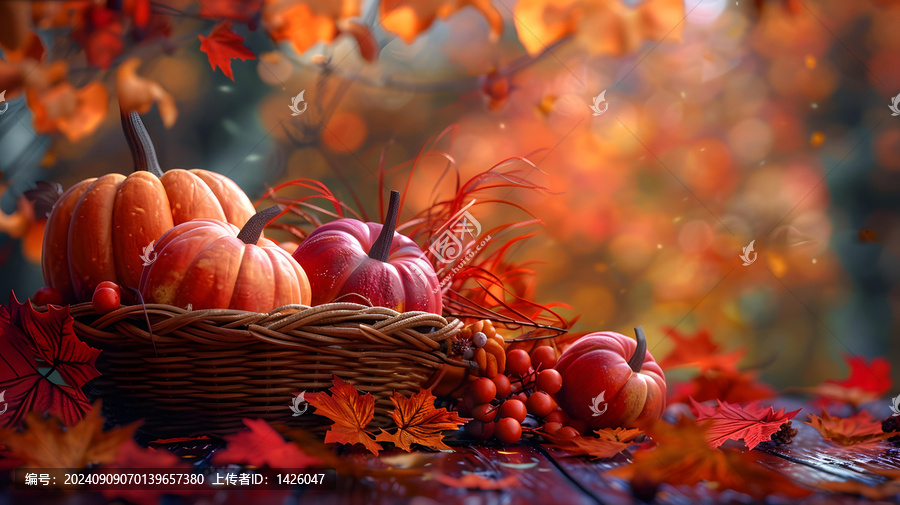 南瓜和紅葉