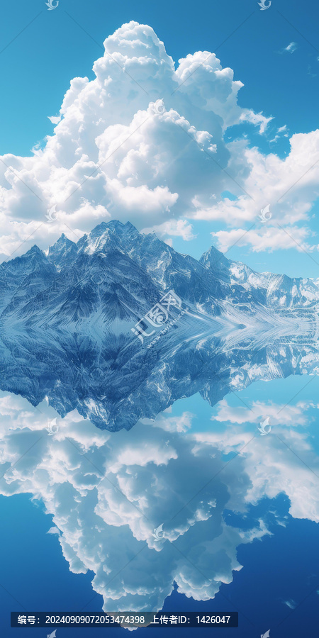 倒映的雪山