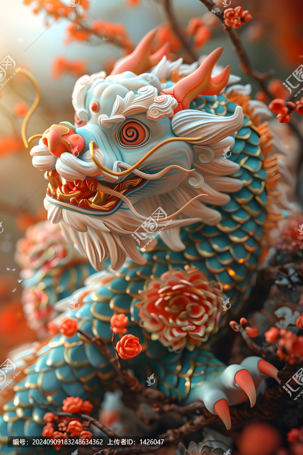 祥龍獻(xiàn)瑞的AI圖片