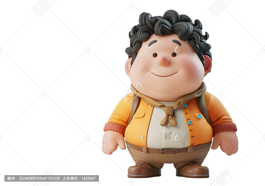 [免摳素材]可愛(ài)卡通男孩角色3D渲染