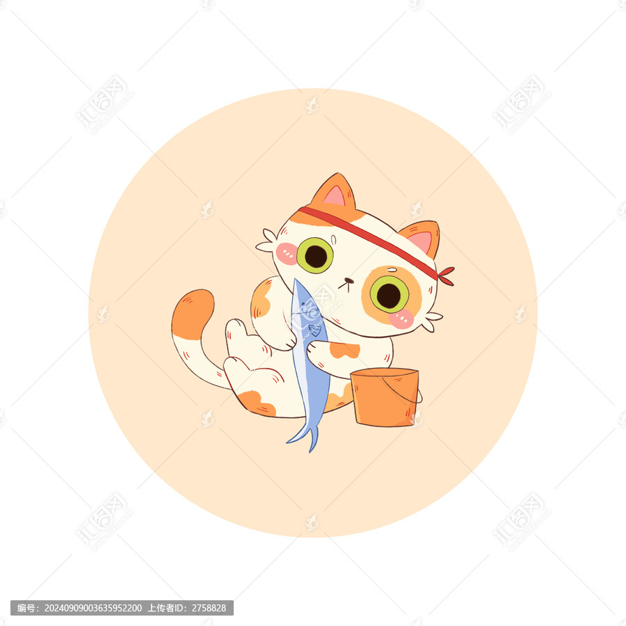 抓魚的可愛貓咪