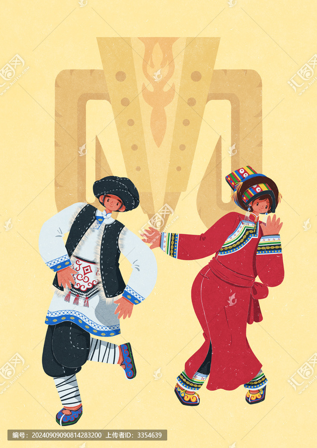羌族民族服飾男女