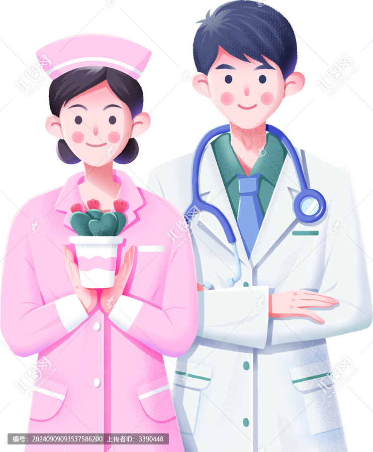 卡通醫(yī)護工作人員免摳元素