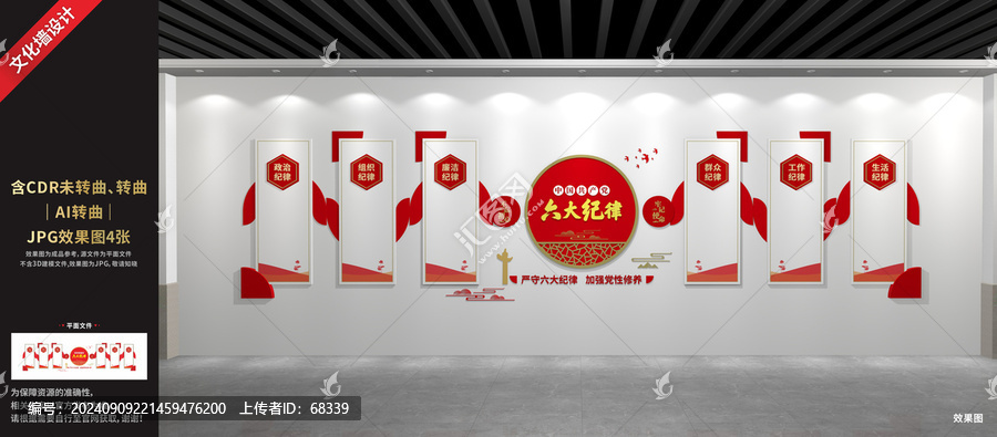 黨的六大紀律文化墻