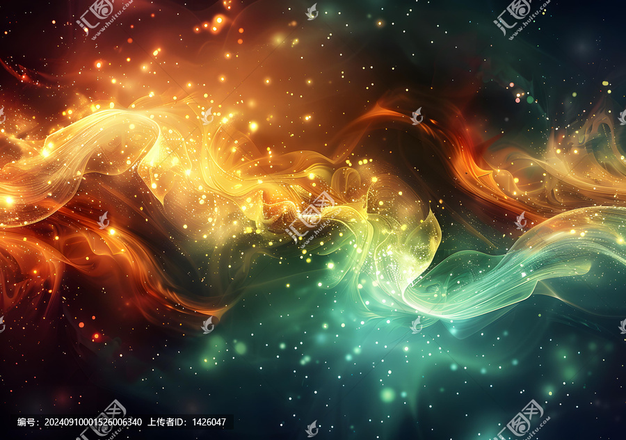 五彩繽紛的抽象發(fā)光魔幻煙霧