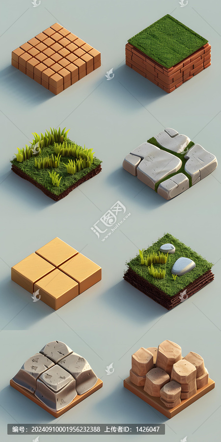 等距3D游戲資產(chǎn),-,各種地面材質(zhì)