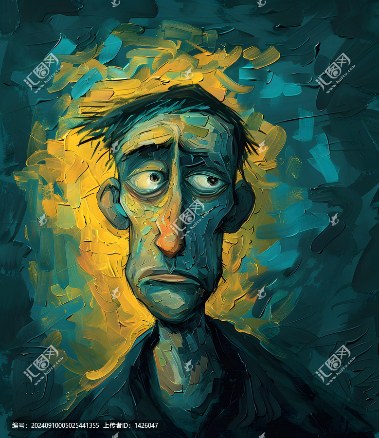 一個(gè)男人悲傷的表情插圖