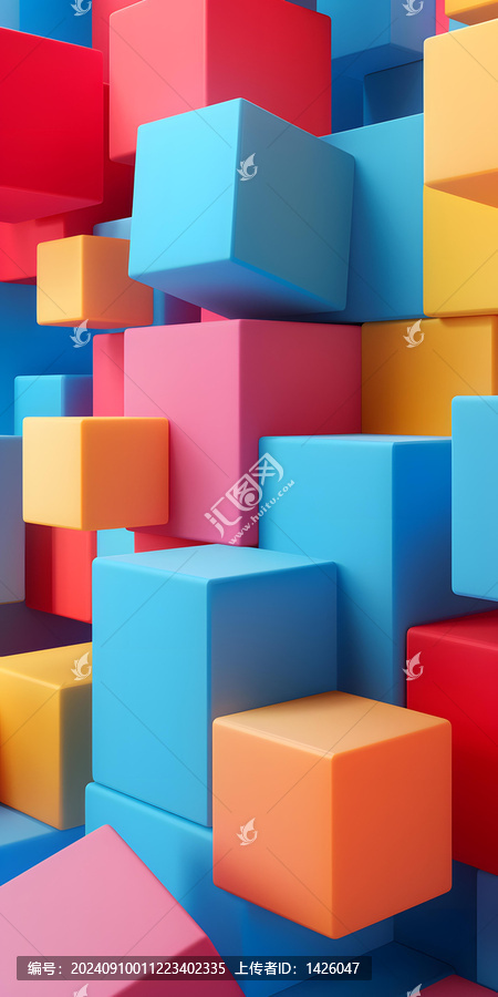 五顏六色的3D立方體