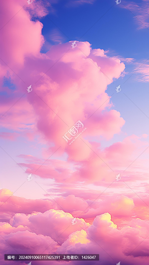 粉藍(lán)色的天空和云朵