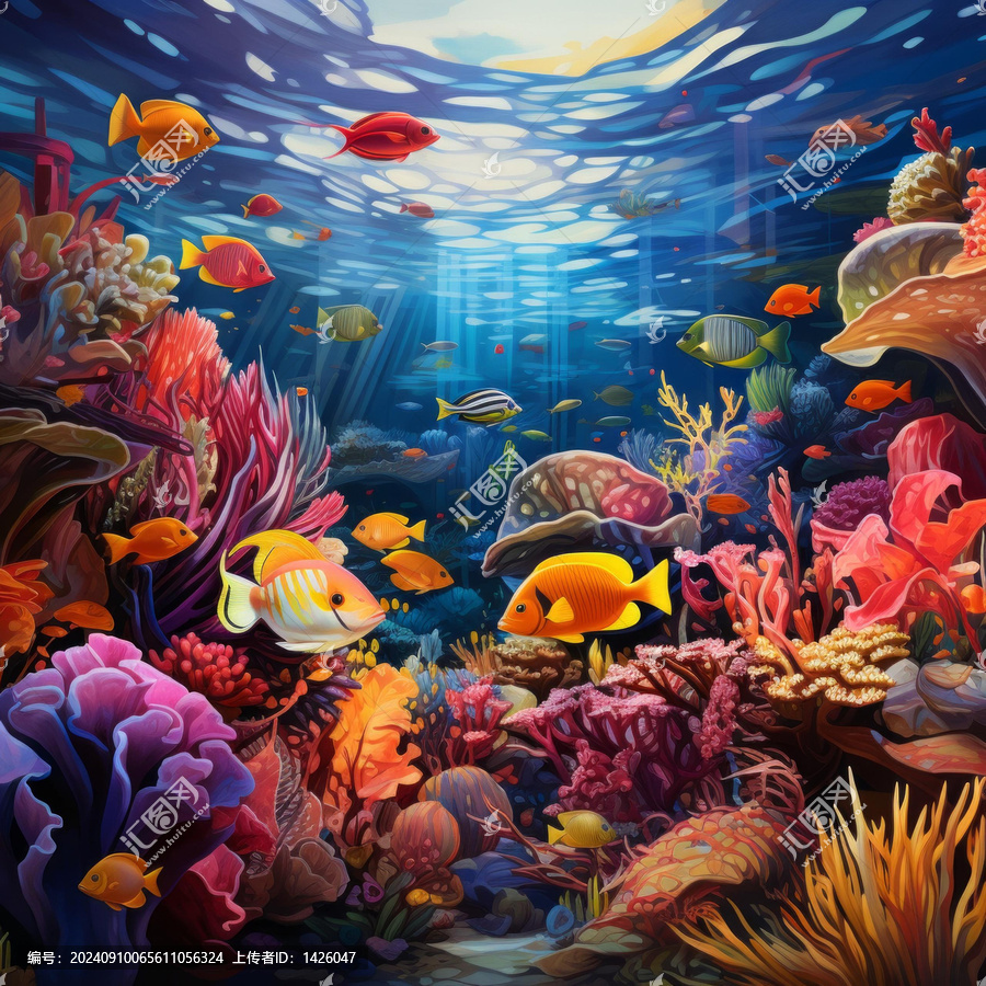 海底世界多彩魚(yú)類(lèi)珊瑚礁