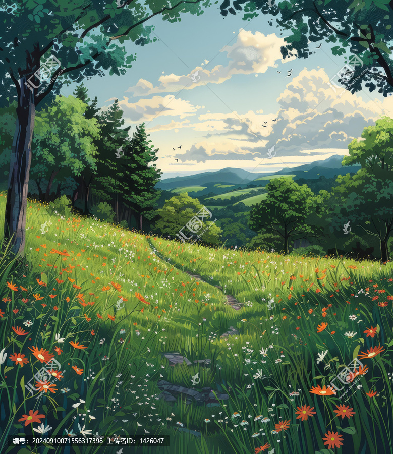 夢(mèng)幻花海山坡