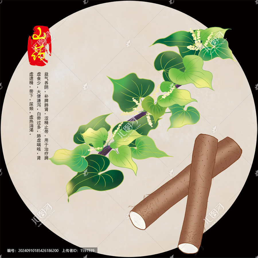 手繪山藥包裝插畫