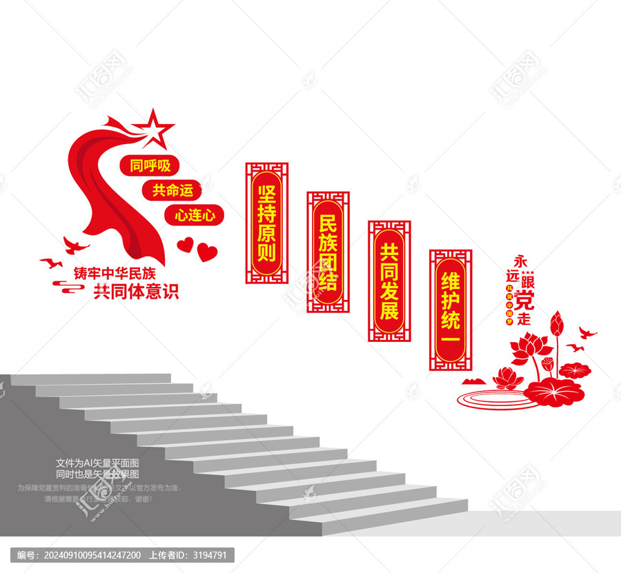 民族團結樓梯墻