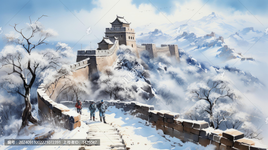 長城雪景徒步