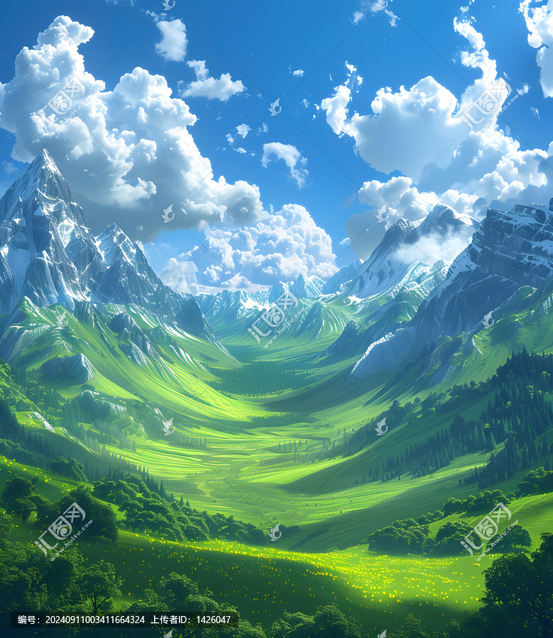 奇幻山谷的AI圖片