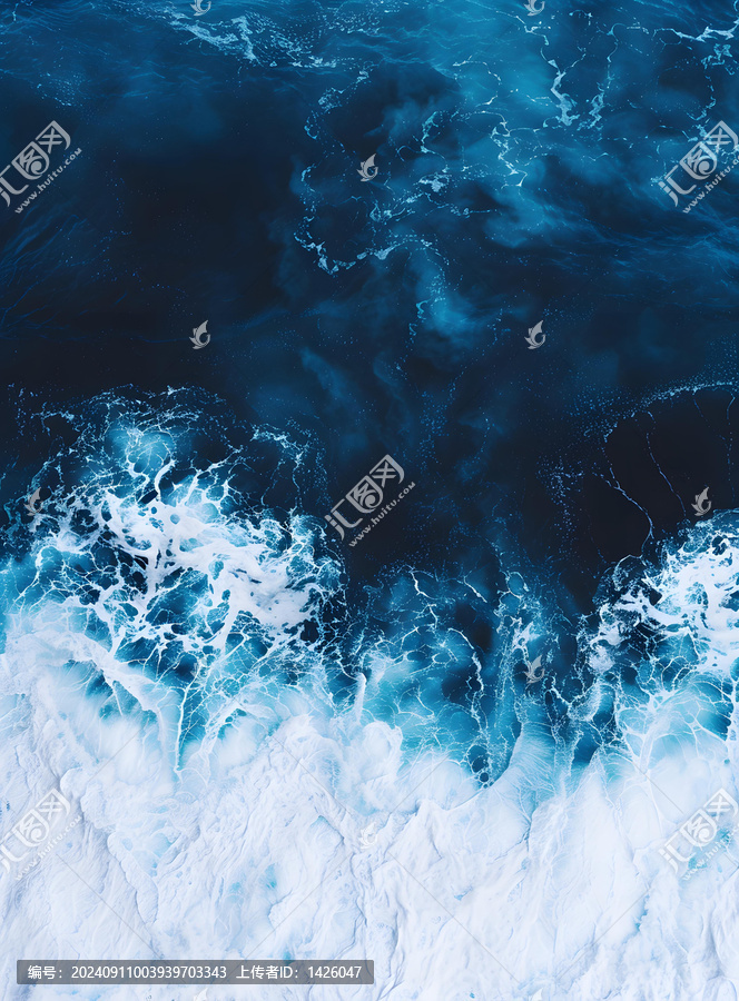海浪的空中鳥瞰圖