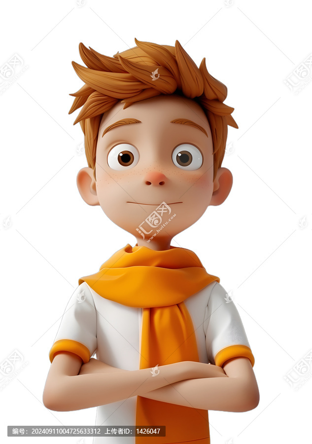 [免摳素材]一個可愛的3D卡通男孩