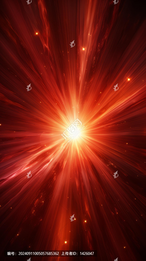 明亮的紅色超新星在太空中爆炸