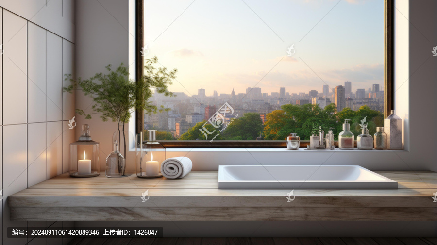 城市景觀的浴室室內(nèi)設(shè)計(jì)
