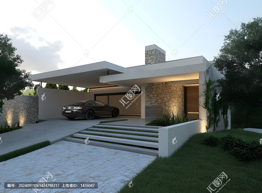 現(xiàn)代風(fēng)格的石材外墻住宅