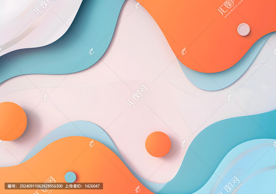 抽象波浪線和圓圈的背景