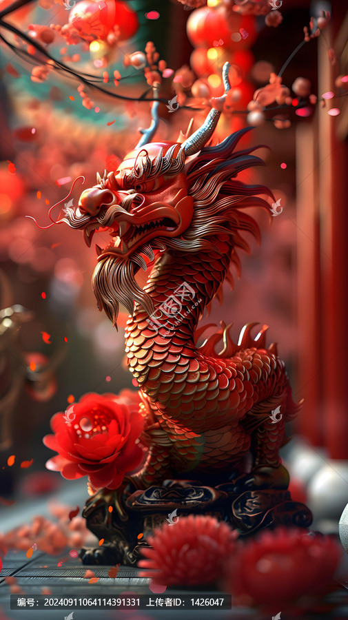 祥龍獻(xiàn)瑞的AI圖片