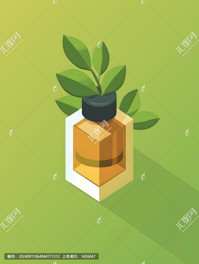綠色植物瓶子