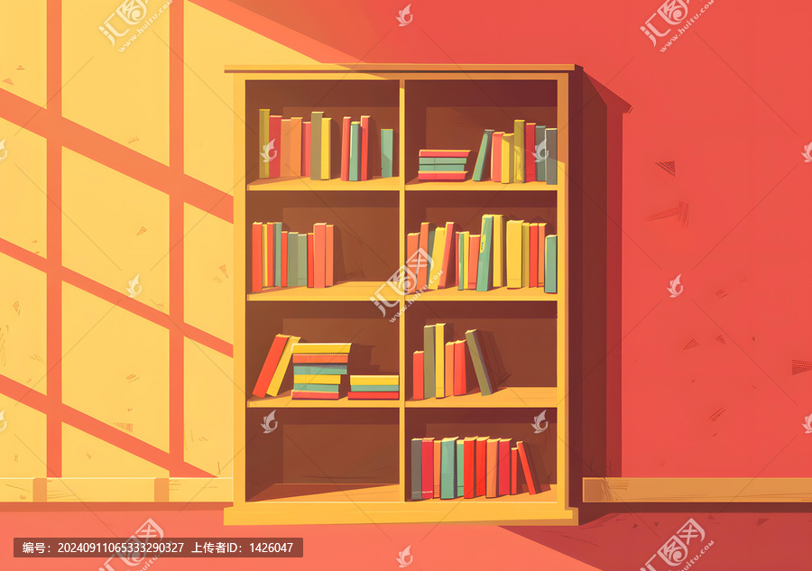 卡通風格木制書架