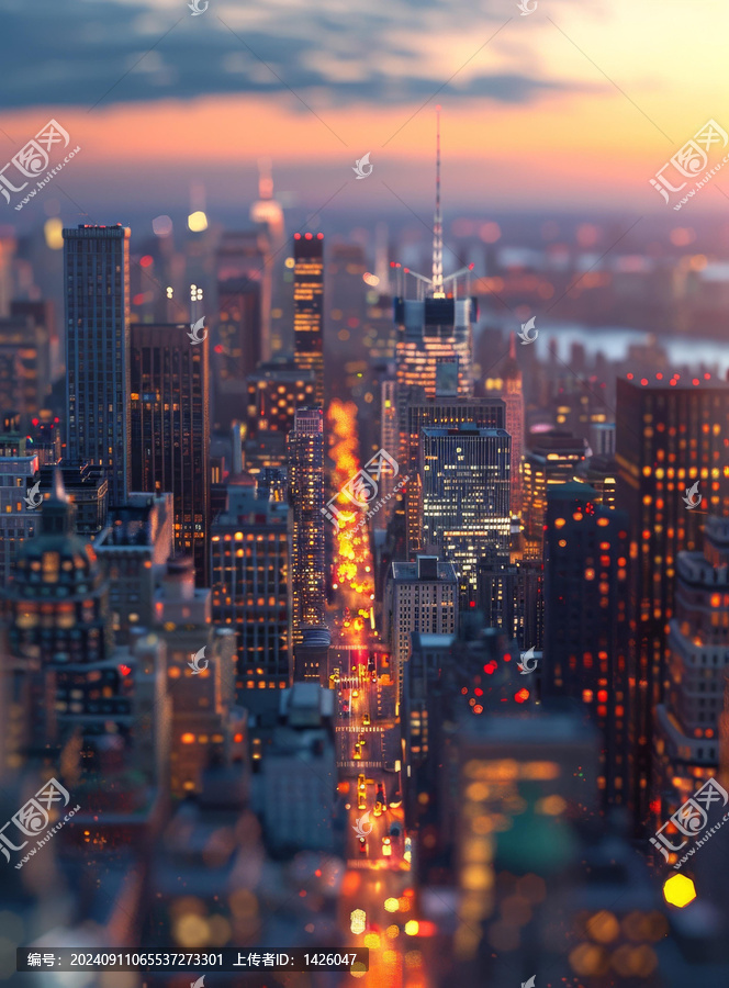 城市天際線黃昏
