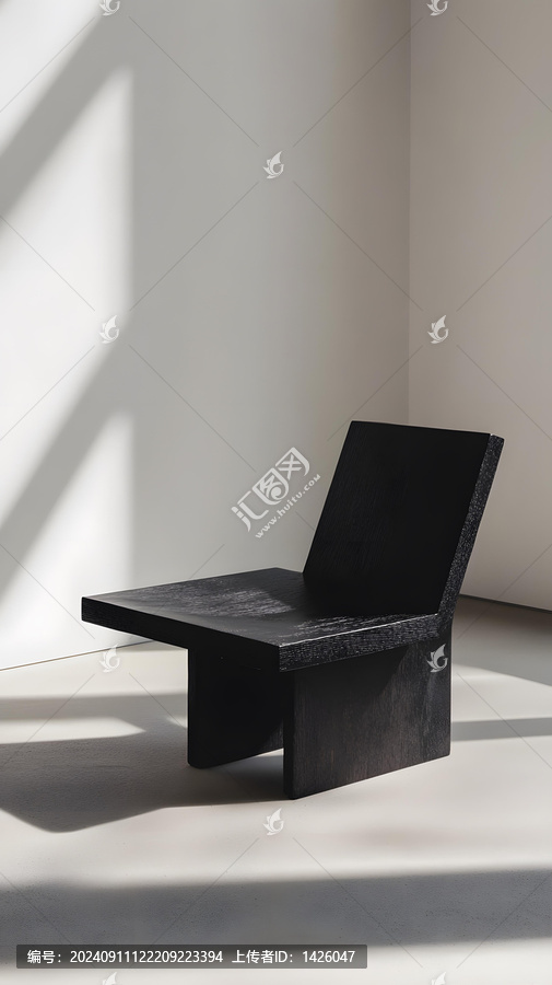 極簡(jiǎn)風(fēng)格室內(nèi)現(xiàn)代黑色木質(zhì)椅子