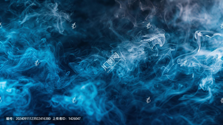藍色的煙霧在空中旋轉(zhuǎn)